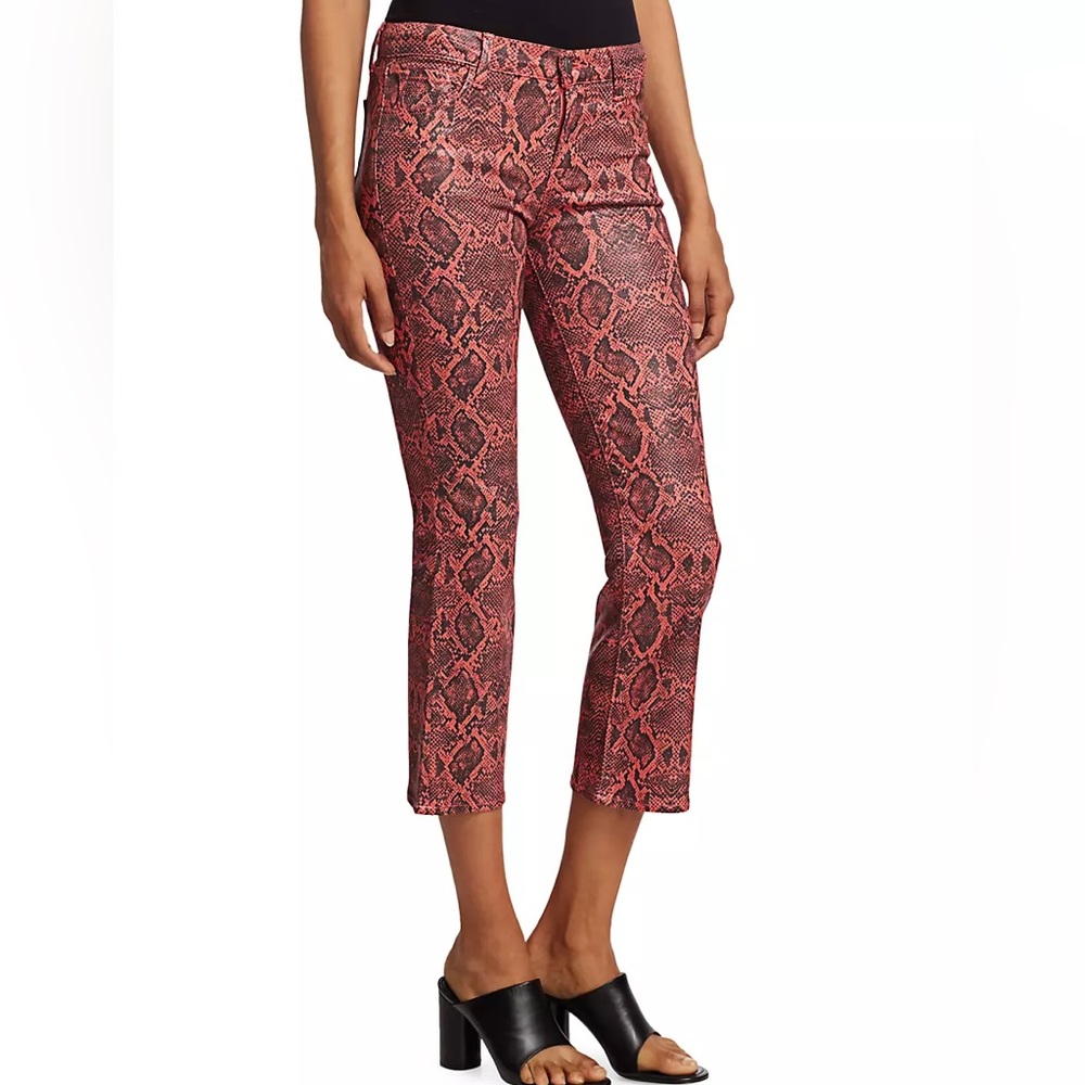 ❤️❤️ J Brand
Selena Mid-Rise Snakeskin-Print Crop Bootcut Jeans ❤️size 28